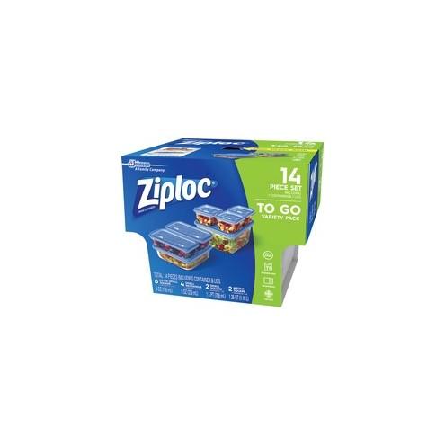 Ziploc Food Storage Container Set - Food Container - Clear - 42 Piece(s) / Carton