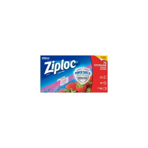 Ziploc&reg; Slider Quart Storage Bags - 1 quart - 7" Width x 7.44" Length - Clear - 684/Carton - Food, Supplies