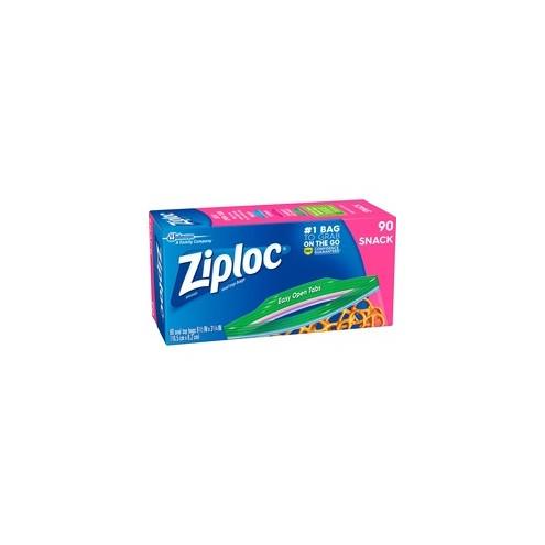 Ziploc Snack Size Storage Bags - 6.50" Width x 3.25" Length - Clear - 1Box - 90 Per Box - Food