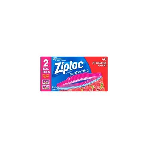 Ziploc&reg; Seal Top Quart Storage Bags - Medium Size - 1 quart - x 1.75 mil (44 Micron) Thickness - Clear - Plastic - 48/Box - 48 Per Box - Food
