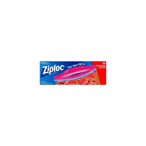 Ziploc&reg; Double Zipper Gallon Storage Bags - Large Size - 1 gal - x 2.70 mil (69 Micron) Thickness - Clear - Plastic - 38/Box - 38 Per Box - Food
