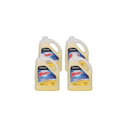 Windex&reg; Multi-Surface Disinfectant Sanitizer Cleaner - Liquid - 128 fl oz (4 quart) - Bottle - 4 / Carton - Yellow