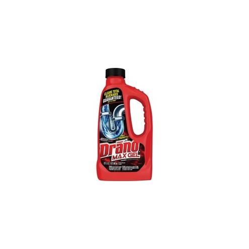 Drano Max Gel Clog Remover - Ready-To-Use Gel - 32 fl oz (1 quart) - Bottle - 12 / Carton - Clear