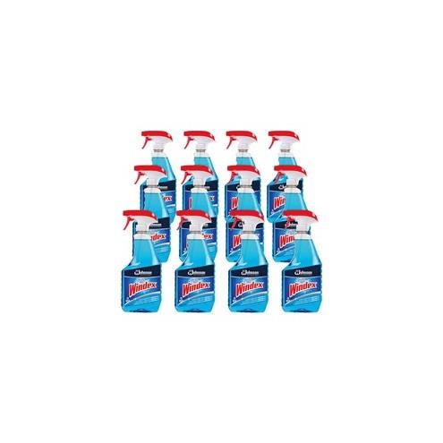Windex Glass Cleaner with Ammonia-D - Spray - 32 fl oz (1 quart) - Bottle - 12 / Carton - Blue