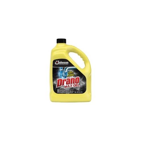 Drano Max Gel Clog Remover - Ready-To-Use Gel - 128 oz (8 lb) - 4 / Carton - Clear