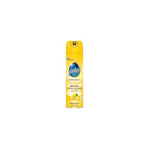 Pledge Lemon Clean Furniture Polish - 9.7 fl oz (0.3 quart) - Lemon Clean Scent - 12 / Carton - White