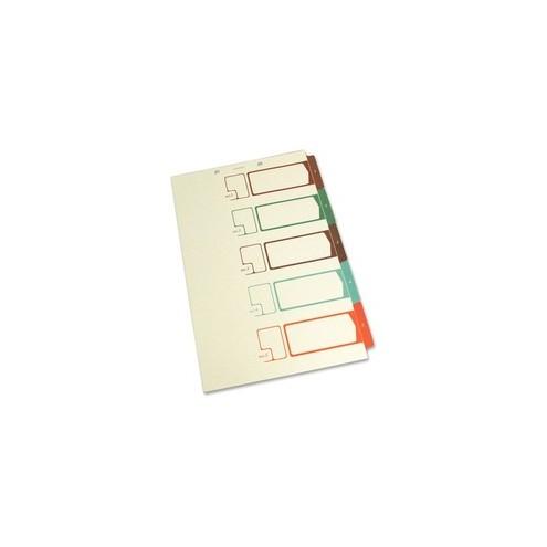 SJ Paper Speedex Legal Size Side Tab TOC Dividers - 5 Printed Tab(s) - Digit - 1-5 - 8.5" Divider Width x 14" Divider Length - Legal - 2 Hole Punched - Ivory Divider - Multicolor Tab(s) - 5 / Set