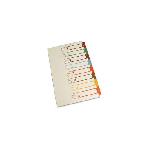 SJ Paper Speedex Legal Size Side Tab TOC Dividers - 8 Printed Tab(s) - Digit - 1-8 - 8.5" Divider Width x 14" Divider Length - Legal - 2 Hole Punched - Ivory Divider - Multicolor Tab(s) - 8 / Set