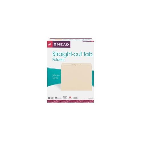 Smead File Folders with Single-Ply Tab - Letter - 8 1/2" x 11" Sheet Size - 3/4" Expansion - Straight Tab Cut - 11 pt. Folder Thickness - Manila - Manila - 0.96 oz - Recycled - 100 / Box