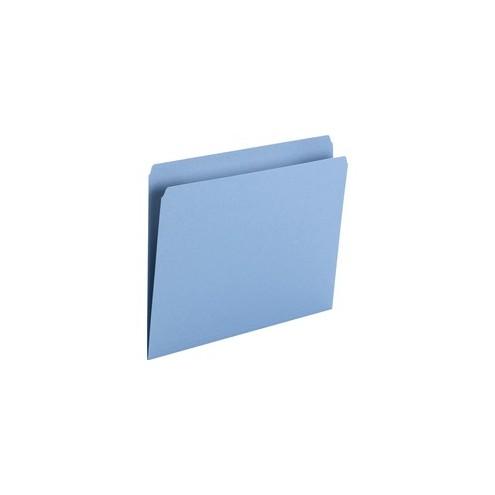 Smead Top Tab Colored Folders - Letter - 8 1/2" x 11" Sheet Size - 3/4" Expansion - Straight Tab Cut - 11 pt. Folder Thickness - Blue - 1.22 oz - Recycled - 100 / Box