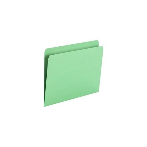 Smead Top Tab Colored Folders - Letter - 8 1/2" x 11" Sheet Size - 3/4" Expansion - Straight Tab Cut - 11 pt. Folder Thickness - Green - 1.22 oz - Recycled - 100 / Box