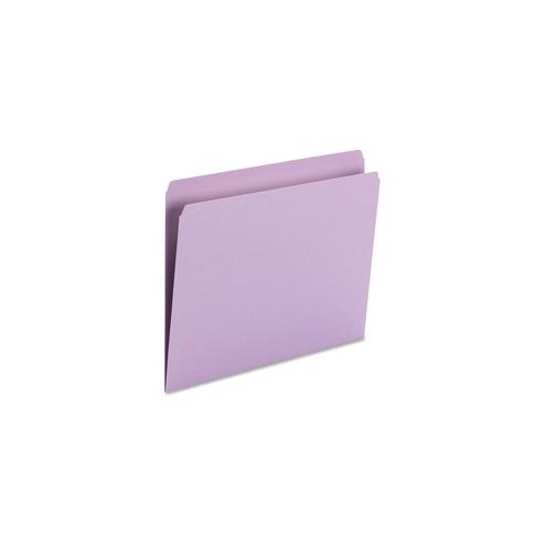 Smead Top Tab Colored Folders - Letter - 8 1/2" x 11" Sheet Size - 3/4" Expansion - Straight Tab Cut - 11 pt. Folder Thickness - Lavender - 1.22 oz - Recycled - 100 / Box