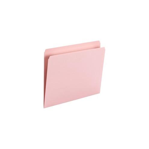 Smead Top Tab Colored Folders - Letter - 8 1/2" x 11" Sheet Size - 3/4" Expansion - Straight Tab Cut - 11 pt. Folder Thickness - Pink - 1.22 oz - Recycled - 100 / Box