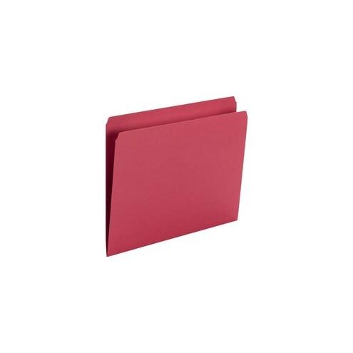 Smead Top Tab Colored Folders - Letter - 8 1/2" x 11" Sheet Size - 3/4" Expansion - Straight Tab Cut - 11 pt. Folder Thickness - Red - 1.22 oz - Recycled - 100 / Box