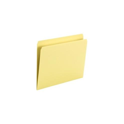 Smead Top Tab Colored Folders - Letter - 8 1/2" x 11" Sheet Size - 3/4" Expansion - Straight Tab Cut - 11 pt. Folder Thickness - Yellow - 1.22 oz - Recycled - 100 / Box