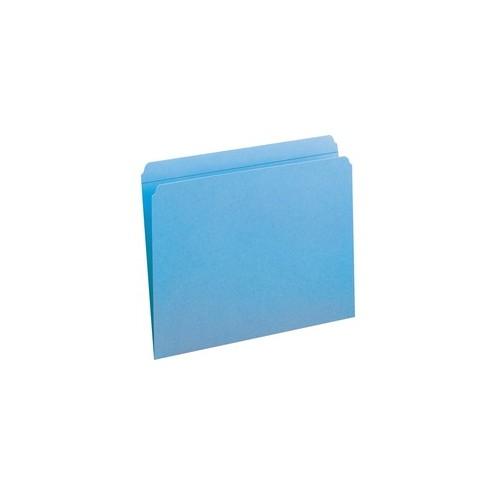 Smead File Folders with Reinforced Tab - Letter - 8 1/2" x 11" Sheet Size - 3/4" Expansion - Straight Tab Cut - 11 pt. Folder Thickness - Blue - 1.13 oz - Recycled - 100 / Box