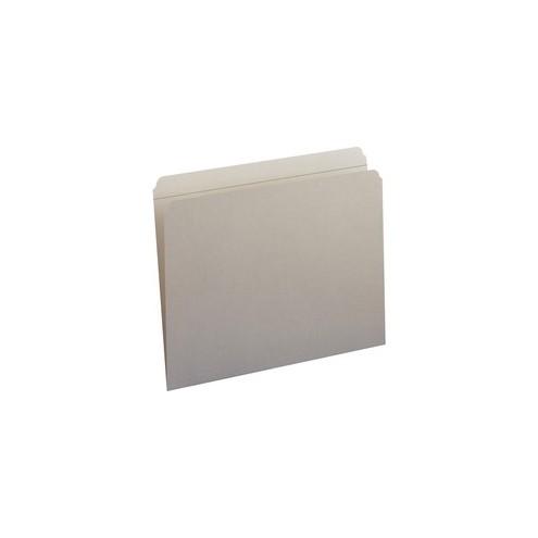 Smead File Folders with Reinforced Tab - Letter - 8 1/2" x 11" Sheet Size - 3/4" Expansion - Straight Tab Cut - 11 pt. Folder Thickness - Gray - 1.12 oz - Recycled - 100 / Box