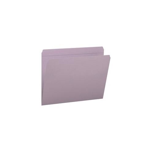 Smead File Folders with Reinforced Tab - Letter - 8 1/2" x 11" Sheet Size - 3/4" Expansion - Straight Tab Cut - 11 pt. Folder Thickness - Lavender - 1.12 oz - Recycled - 100 / Box
