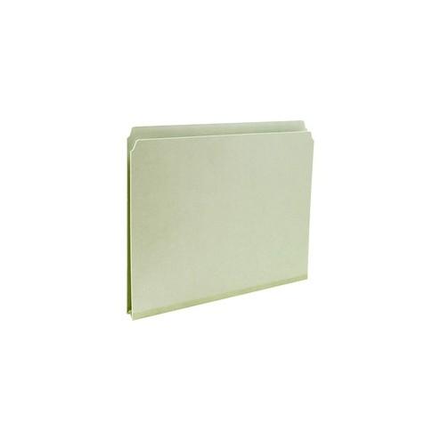 Smead File Folders - 1" Folder Capacity - Letter - 8 1/2" x 11" Sheet Size - 1" Expansion - Straight Tab Cut - 25 pt. Folder Thickness - Pressboard - Gray, Green - 3.70 oz - Recycled - 25 / Box
