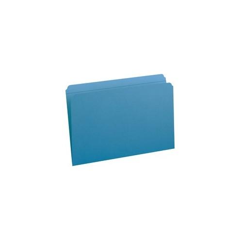 Smead File Folders with Reinforced Tab - Legal - 8 1/2" x 14" Sheet Size - 3/4" Expansion - Straight Tab Cut - 11 pt. Folder Thickness - Blue - 1.39 oz - Recycled - 100 / Box
