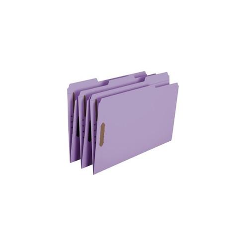 Smead Fastener File Folders - Legal - 8 1/2" x 14" Sheet Size - 2 Fastener(s) - 1/3 Tab Cut - Top Tab Location - Assorted Position Tab Position - Lavender - Recycled - 50 / Box