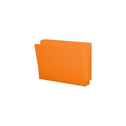 Smead End Tab File Folders with Shelf-Master Reinforced Tab - Letter - 8 1/2" x 11" Sheet Size - 3/4" Expansion - Straight Tab Cut - 11 pt. Folder Thickness - Orange - 1.38 oz - Recycled - 100 / Box