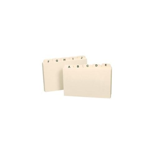Smead Card Guides with Alphabetic Tab - Character - A-Z - 3" Width x 5" Length - Manila Divider - 1 / Set