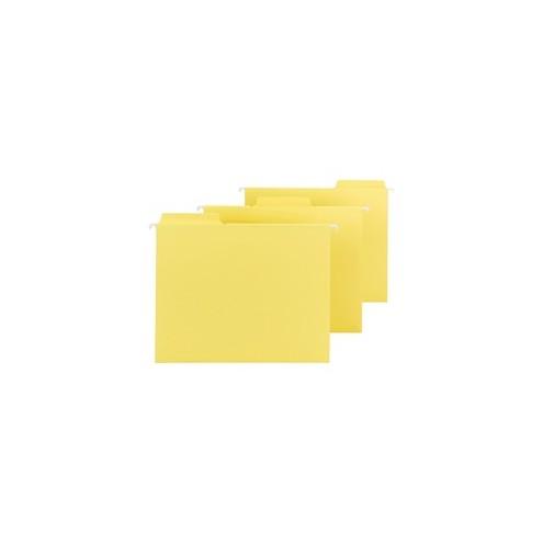 Smead FasTab Hanging Folders - Letter - 8 1/2" x 11" Sheet Size - 1/3 Tab Cut - Top Tab Location - Assorted Position Tab Position - 11 pt. Folder Thickness - Yellow - 2.50 oz - Recycled - 20 / Box