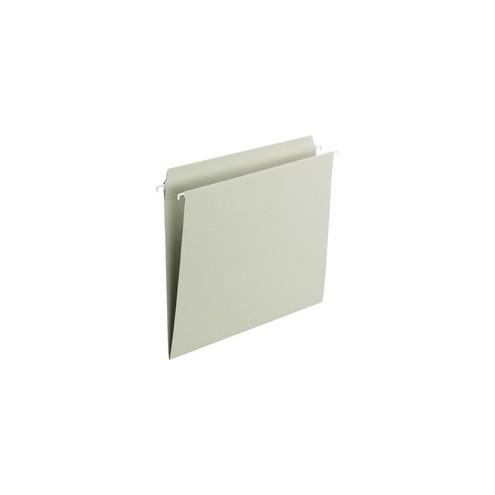 Smead FasTab Hanging File Folders - Letter - 8 1/2" x 11" Sheet Size - Straight Tab Cut - Assorted Position Tab Position - 11 pt. Folder Thickness - Stock - Moss - Recycled - 20 / Box