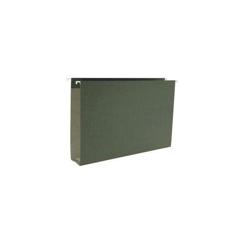 Smead Hanging Box Bottom Folders - 2" Folder Capacity - Legal - 8 1/2" x 14" Sheet Size - 2" Expansion - 11 pt. Folder Thickness - Pressboard - Standard Green - 3.76 oz - Recycled - 25 / Box