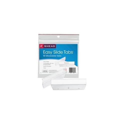 Smead Easy Slide Hanging Folder Tabs - Clear Poly Tab(s) - 18 / Pack