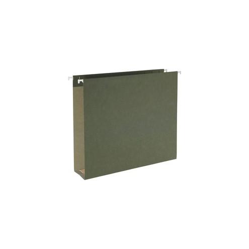 Smead Hanging Box Bottom Folders - Letter - 8 1/2" x 11" Sheet Size - 2" Expansion - 11 pt. Folder Thickness - Standard Green - 3.14 oz - Recycled - 25 / Box