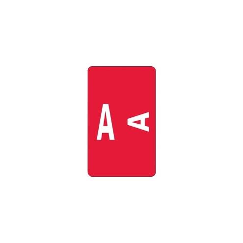 Smead AlphaZ ACCS Color-Coded Labels - "A" - 1" Width x 1 5/8" Length - Red - 10 / Sheet - 100 / Pack