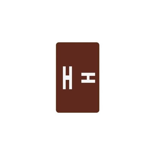 Smead AlphaZ ACCS Color-Coded Labels - "H" - 1" Width x 1 5/8" Length - Dark Brown - 10 / Sheet - 100 / Pack