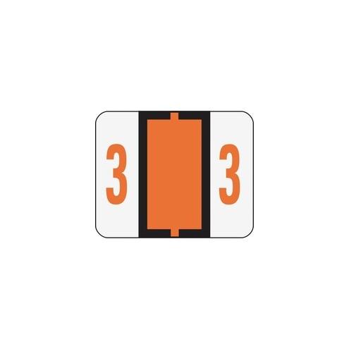 Smead BCCRN Bar-Style Color-Coded Labels - "Number" - 1 1/4" Width x 1" Length - Dark Orange - 500 / Roll - 500 / Roll