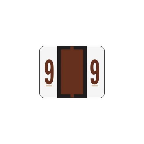 Smead BCCRN Bar-Style Color-Coded Labels - "Number" - 1 1/4" Width x 1" Length - Brown - 500 / Roll - 500 / Roll