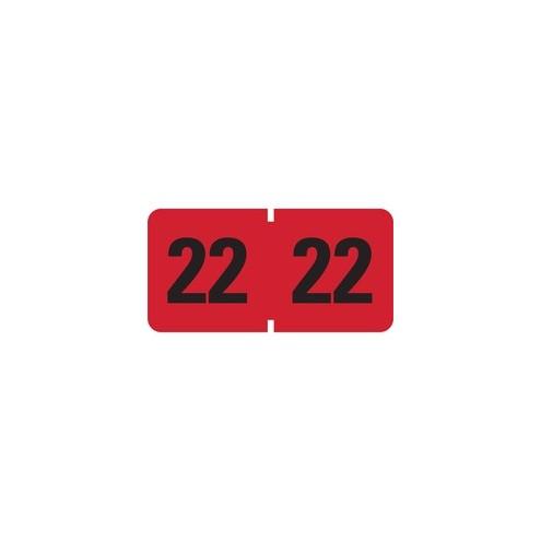 Smead ETYJ Color-Coded Year Labels - "2022" - 1 1/2" Width x 3/4" Length - Rectangle - Red - 500 / Roll