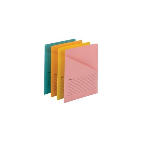 Smead Organized Up Notes Slash Jackets - 11 pt. Folder Thickness - Aqua, Goldenrod, Pink, Yellow - Recycled - 12 / Pack