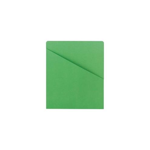 Smead Organized Up Slash-Style File Jackets - Letter - 8 1/2" x 11" Sheet Size - 1 Front Pocket(s) - 11 pt. Folder Thickness - Manila - Green - 1.49 lb - Recycled - 25 / Pack