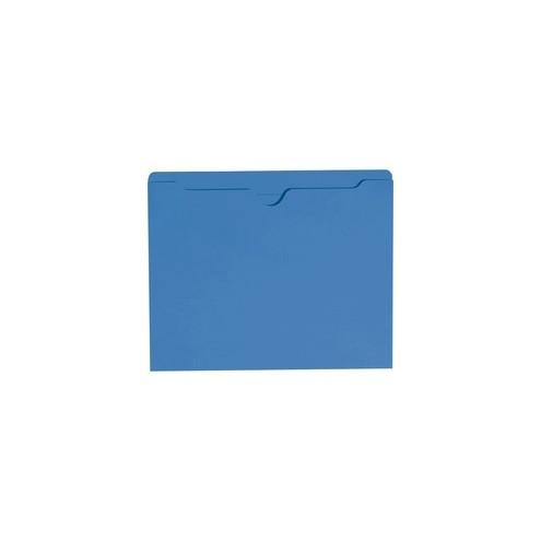 Smead File Jackets - Letter - 8 1/2" x 11" Sheet Size - Straight Tab Cut - 11 pt. Folder Thickness - Blue - 1.38 oz - Recycled - 100 / Box