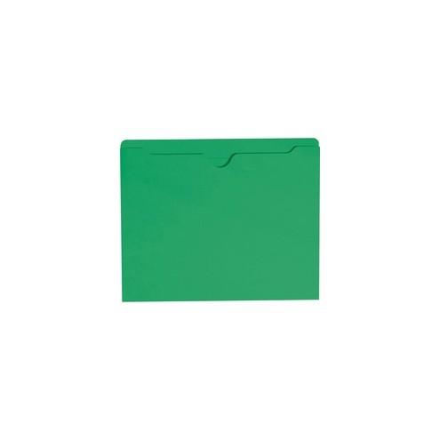 Smead File Jackets - Letter - 8 1/2" x 11" Sheet Size - Straight Tab Cut - 11 pt. Folder Thickness - Green - 1.38 oz - Recycled - 100 / Box