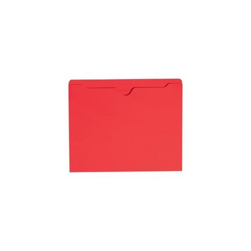 Smead File Jackets - Letter - 8 1/2" x 11" Sheet Size - Straight Tab Cut - 11 pt. Folder Thickness - Red - 1.38 oz - Recycled - 100 / Box