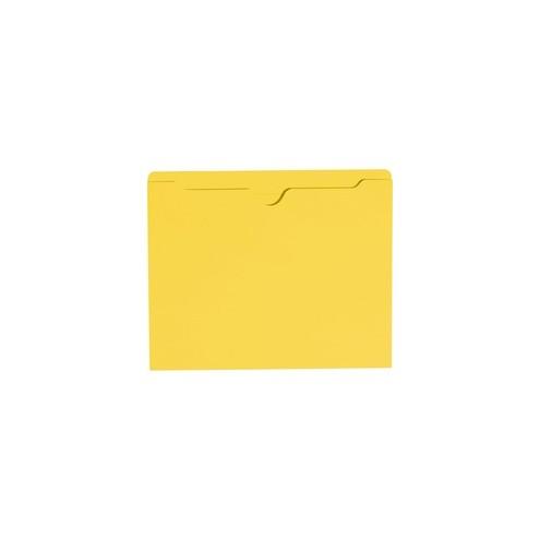 Smead File Jackets - Letter - 8 1/2" x 11" Sheet Size - Straight Tab Cut - 11 pt. Folder Thickness - Yellow - 1.38 oz - Recycled - 100 / Box