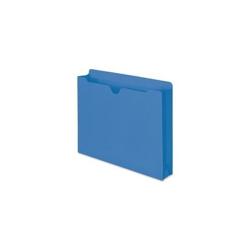 Smead File Jackets - Letter - 8 1/2" x 11" Sheet Size - 2" Expansion - Straight Tab Cut - 11 pt. Folder Thickness - Blue - 1.87 oz - Recycled - 50 / Box