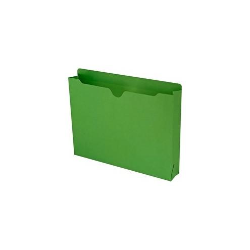 Smead File Jackets - Letter - 8 1/2" x 11" Sheet Size - 2" Expansion - Straight Tab Cut - 11 pt. Folder Thickness - Green - 1.87 oz - Recycled - 50 / Box