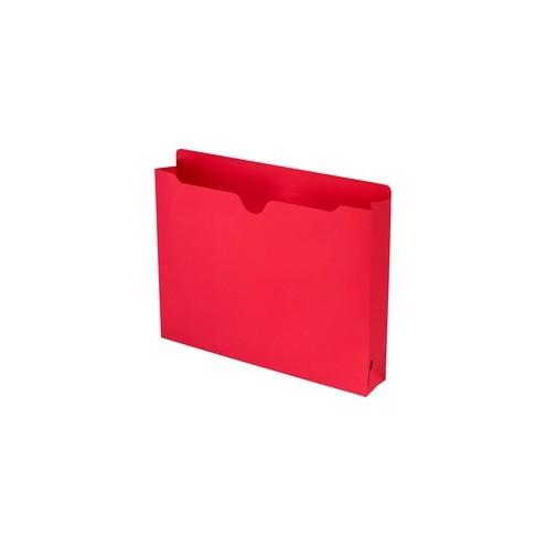 Smead File Jackets - Letter - 8 1/2" x 11" Sheet Size - 2" Expansion - Straight Tab Cut - 11 pt. Folder Thickness - Red - 1.87 oz - Recycled - 50 / Box