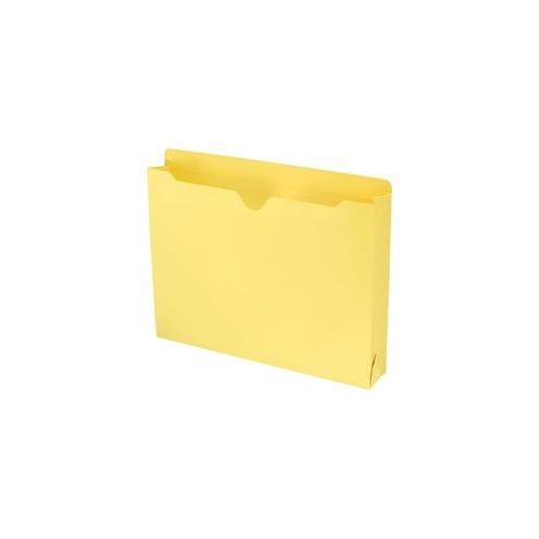 Smead File Jackets - Letter - 8 1/2" x 11" Sheet Size - 2" Expansion - Straight Tab Cut - 11 pt. Folder Thickness - Yellow - 1.87 oz - Recycled - 50 / Box