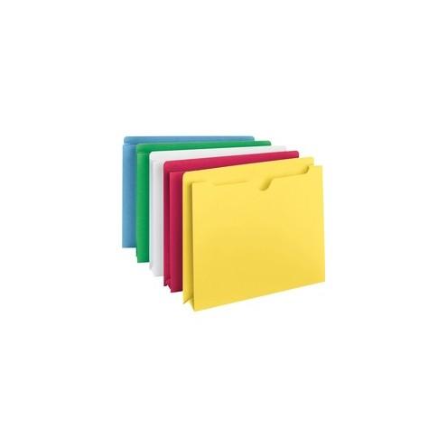 Smead File Jackets - Letter - 8 1/2" x 11" Sheet Size - 2" Expansion - Straight Tab Cut - 11 pt. Folder Thickness - Blue, Green, Red, White, Yellow - 1.14 lb - Recycled - 10 / Pack