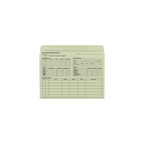 Smead Employee Record File Folders - Letter - 8 1/2" x 11" Sheet Size - Straight Tab Cut - 11 pt. Folder Thickness - Moss - 1.36 lb - Recycled - 20 / Pack