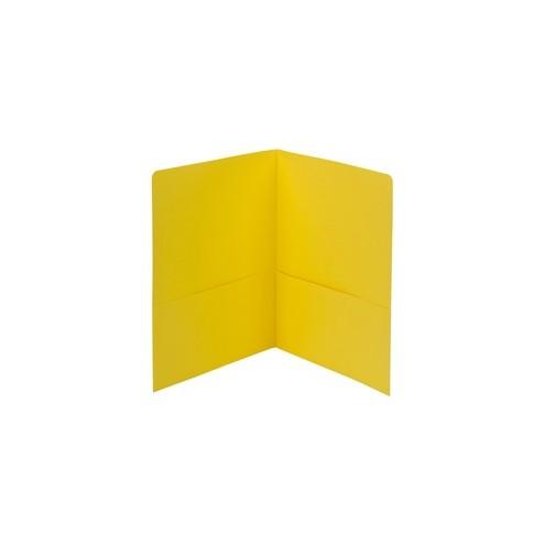 Smead 2-Pocket Folders - 1/2" Folder Capacity - Letter - 8 1/2" x 11" Sheet Size - 2 Pocket(s) - 11 pt. Folder Thickness - Leatherette - Yellow - 1.76 oz - Recycled - 25 / Box